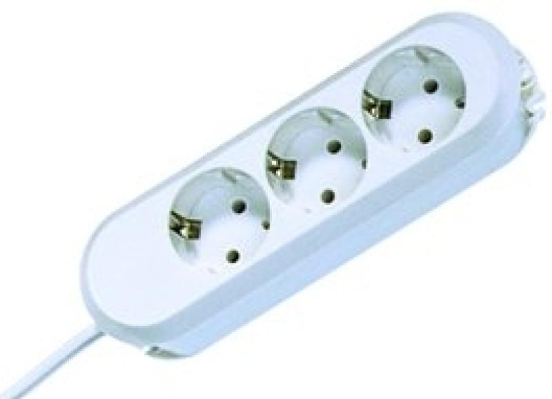 Prelungitor Bachmann SMART 3xCEE7/3, fara intrerupator, lungime cablu 5m, H05VV-F