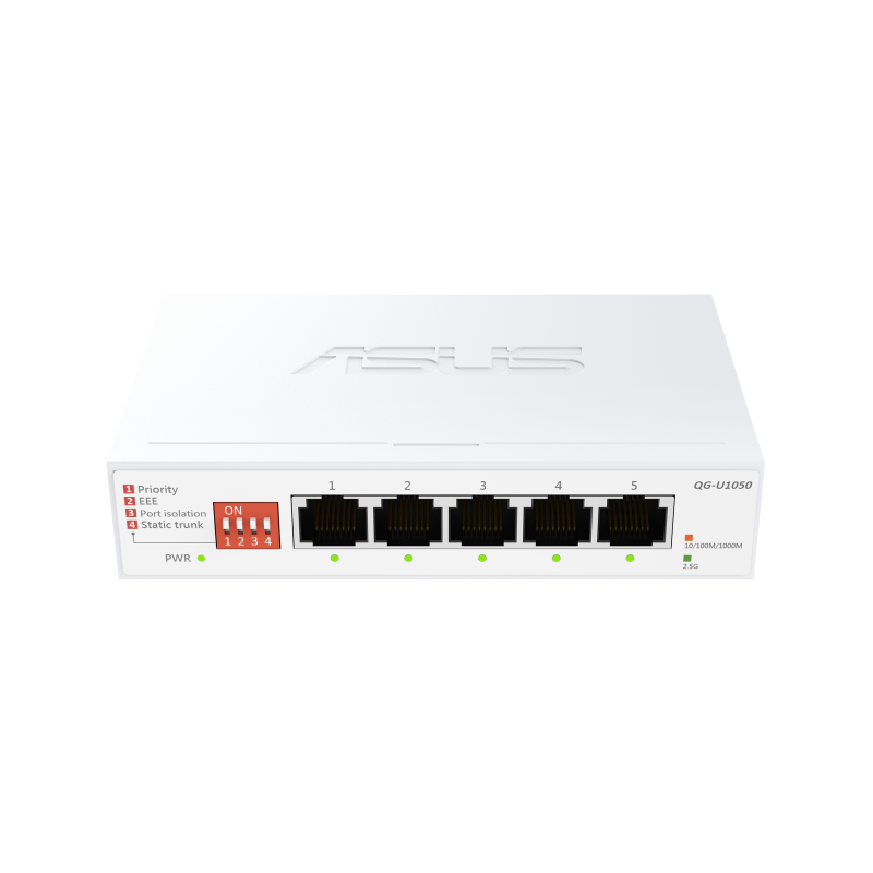 ASUS QG-U1050. Switch type: Unmanaged. Basic switching RJ-45 Ethernet ports