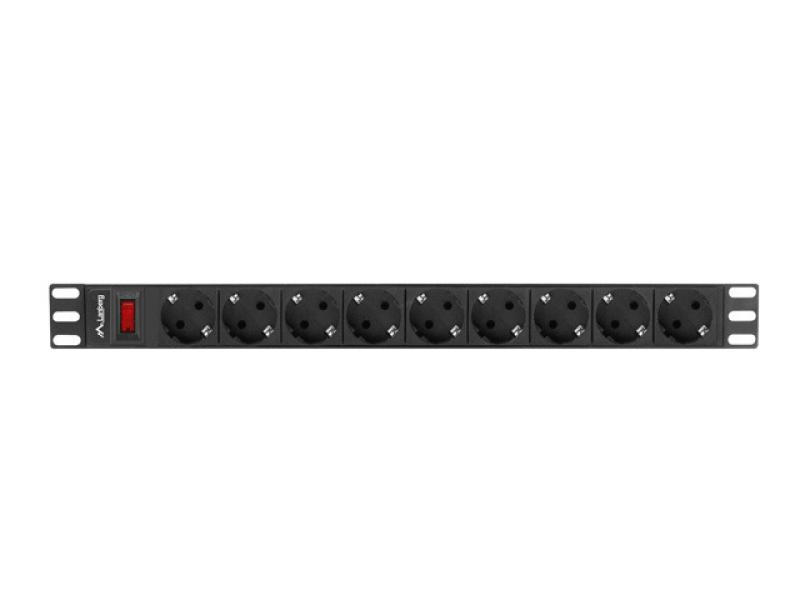Unitate distributie alimentare PDU 19", 1U, 16A, 9 prize ,