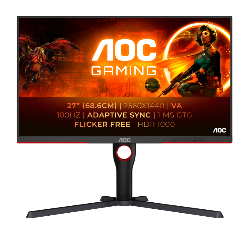 Monitor Gaming AOC Q27G3XMN/BK, 27", 2560 x 1440 pixeli, Black,
