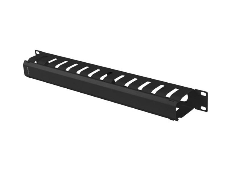 Metal cable management Lanberg 19" 1 U, RAL color RAL9004