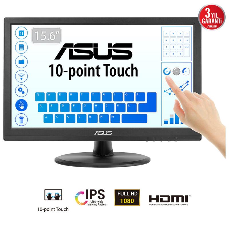 Monitor Consumer ASUS VT169HE, 15.6", 1920 x 1080 pixeli, Touchscreen,