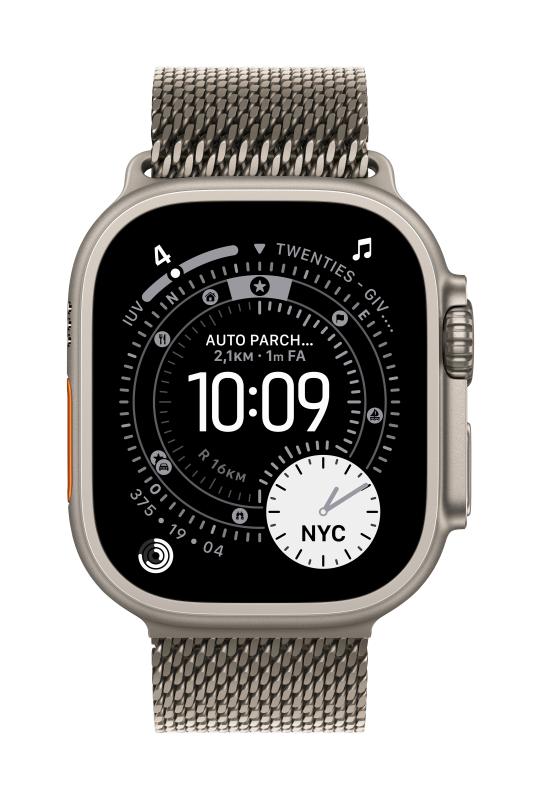 Curea pentru Apple Watch 49mm Natural Titanium Milanese Loop -
