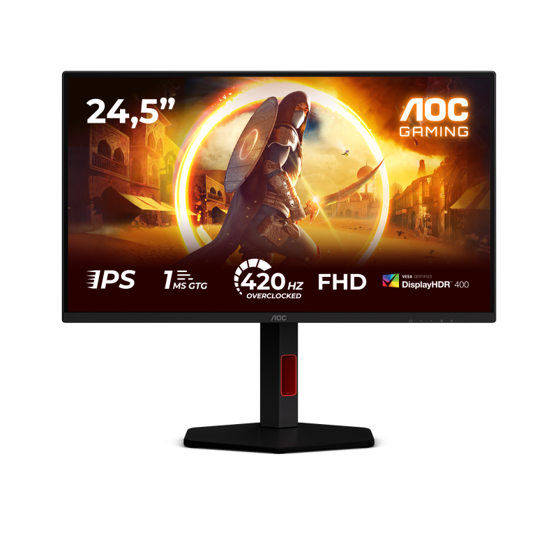 Monitor Gaming AOC 25G4KUR, 24.5", 1920x1080 pixeli, Black, Red
