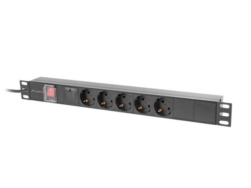 Unitate distributie alimentare PDU 19", 1U, 16A, 5 prize ,