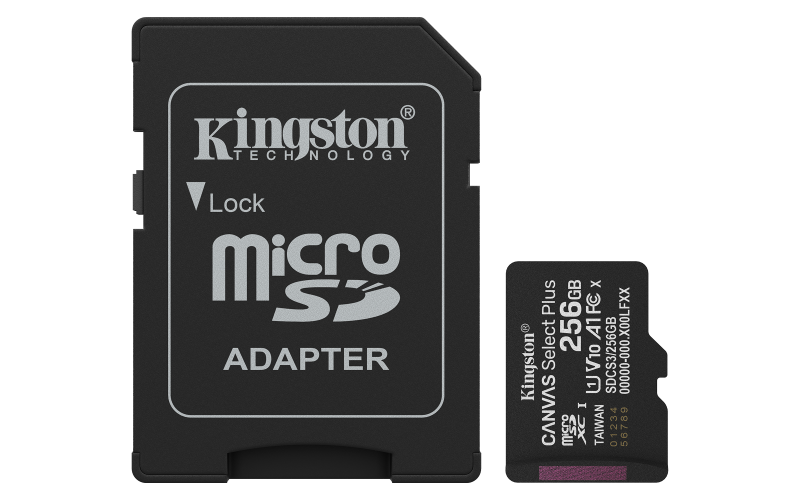 Card de memorie Kingston Canvas Select Plus Gen3 Micro-SDXC, 256