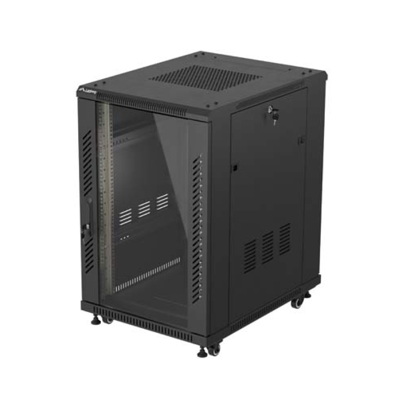 Dulap rack 19" perete 18U/600X800 (FLAT PACK) WITH GLASS DOOR,