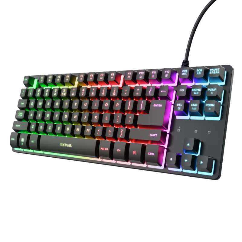 Tastatura Gaming Trust GXT 833 Thado TKL, RGB, USB, Negru