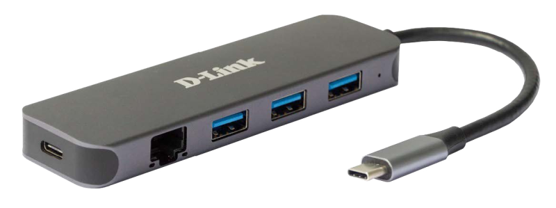Docking station D-Link DUB-2334, USB Type-C, 60W, Gri, 2 ani