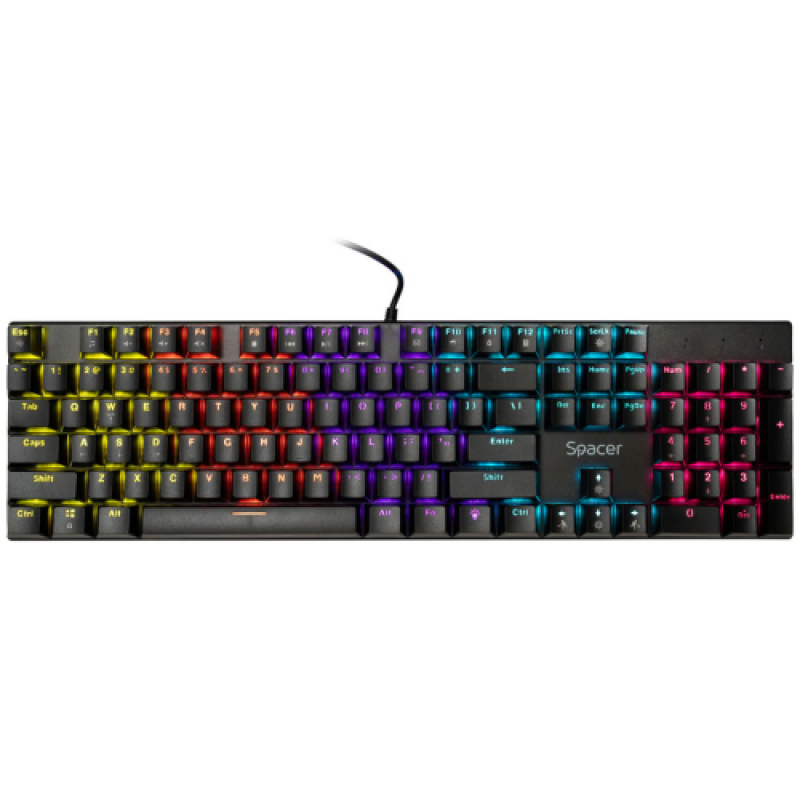 Tastatura Mecanica Gaming SPACER GLADIATOR, RGB, USB, negru