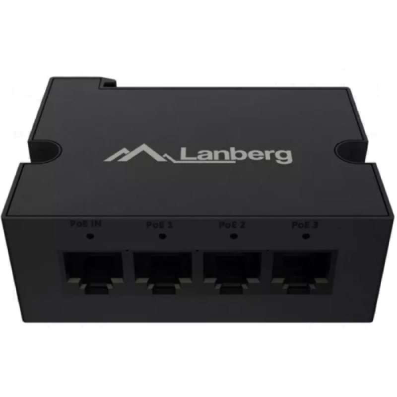 Switch Lanberg DIN-FE4-AT-30W, 4 porturi 1000BASE-T PoE+, Unmanaged, maxiumum network
