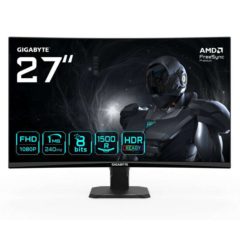 Monitor Gaming GIGABYTE GS27FC2, 27", 1920 x 1080 pixeli, Black,