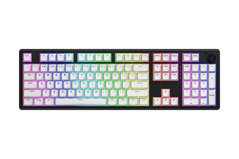 Tastatura Mecanica Gaming HATOR Skyfall Wireless 100, RGB, Wireless, Alb-Negru