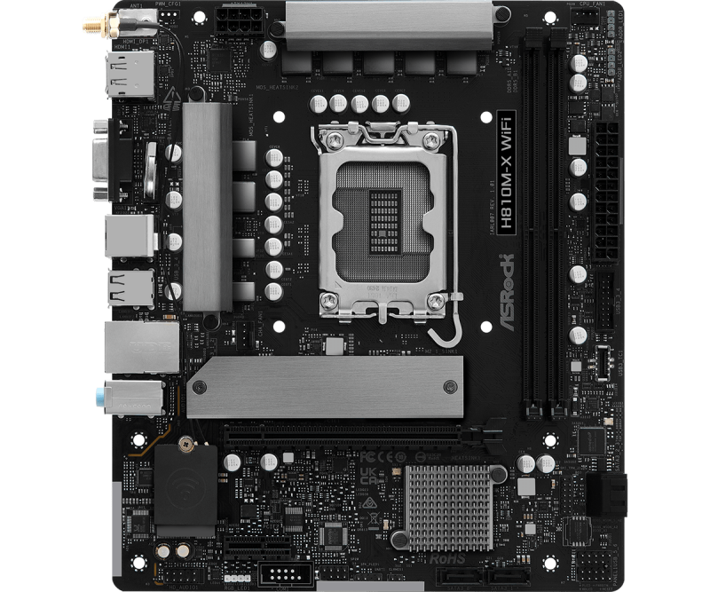 Placa de baza ASRock H810M-X WiFi, Socket 1851, DDR5, Micro-ATX