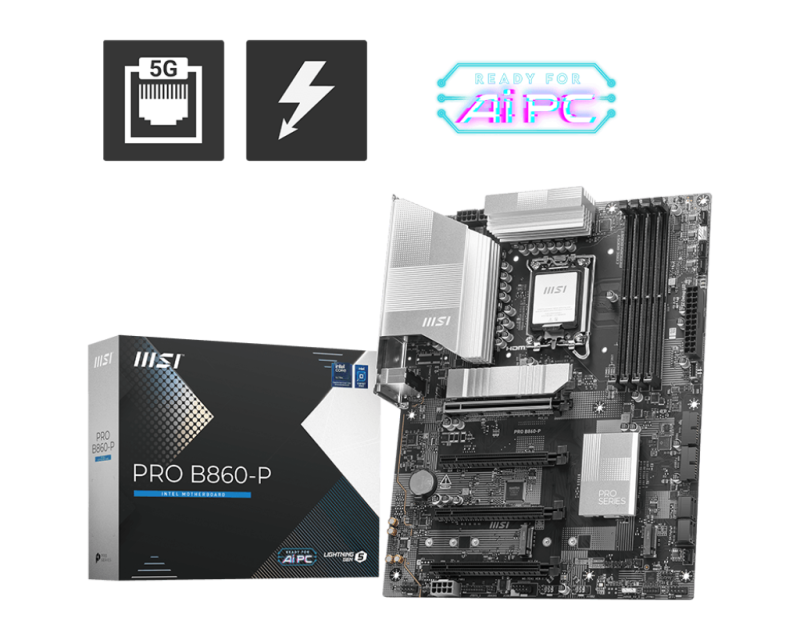Placa de baza MSI PRO B860-P, LGA 1851, DDR5, ATX