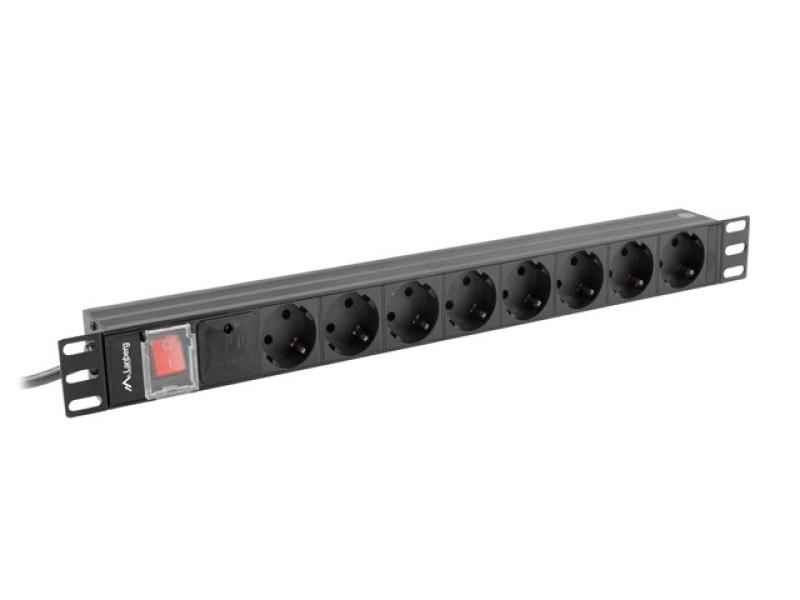 Unitate distributie alimentare PDU 19", 1U, 16A, 8 prize ,