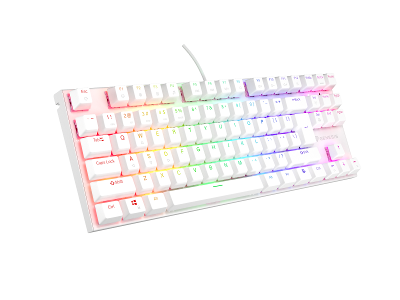 Tastatura Mecanica Gaming Genesis Thor 303 TKL, RGB, USB, Alb