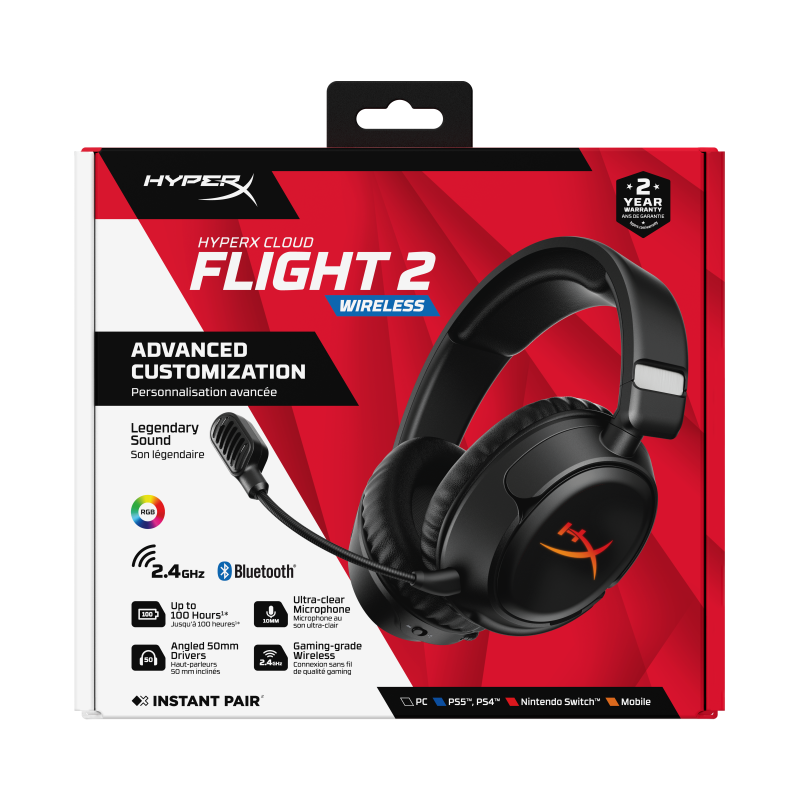 Casti Gaming Head-band HyperX Cloud Flight 2, Wireless, negru
