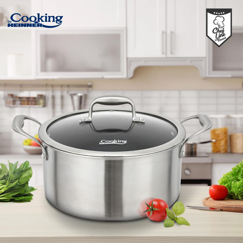 SEMIOALA INOX+CAPAC STICLA IN 3 STRATURI 28x13 CM, 7 L, - imagine 6