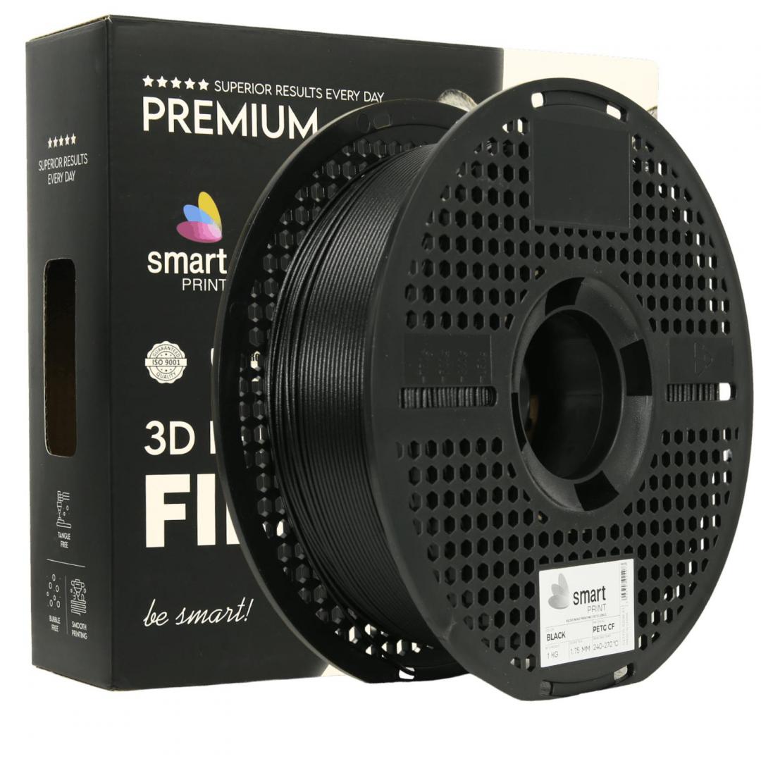 SMART PRINT 3D FILAMENT 1KG PETG+CF BLACK, continut de fibra