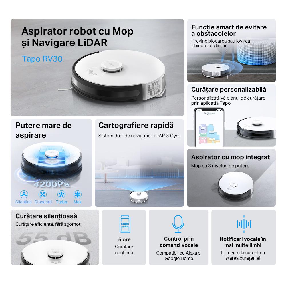 TP LINK Aspirator robot cu Mop și Navigare LiDAR TAPO - imagine 5