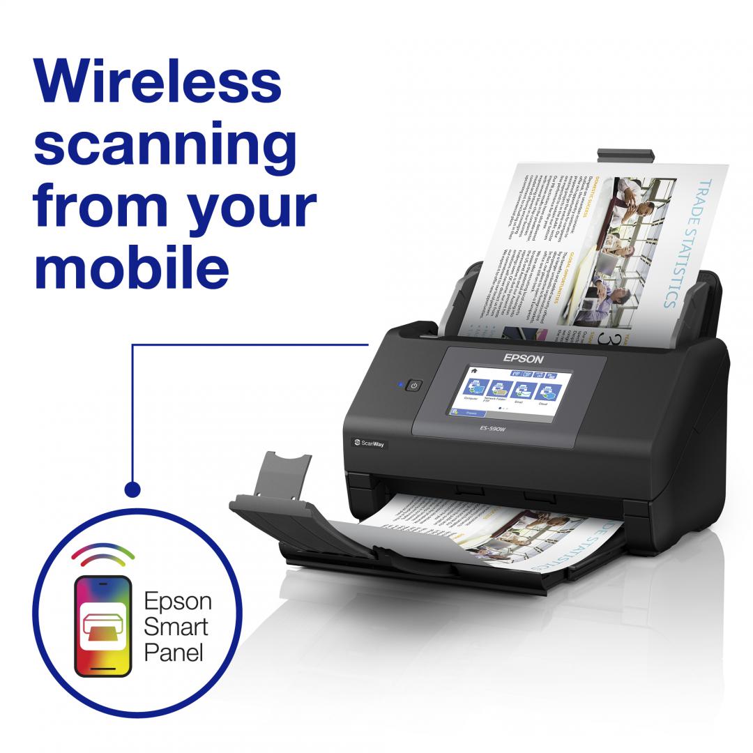 Scanner Epson WorkForce ES-590W, A4, Automat, Sheetfed, USB + WLAN - imagine 5