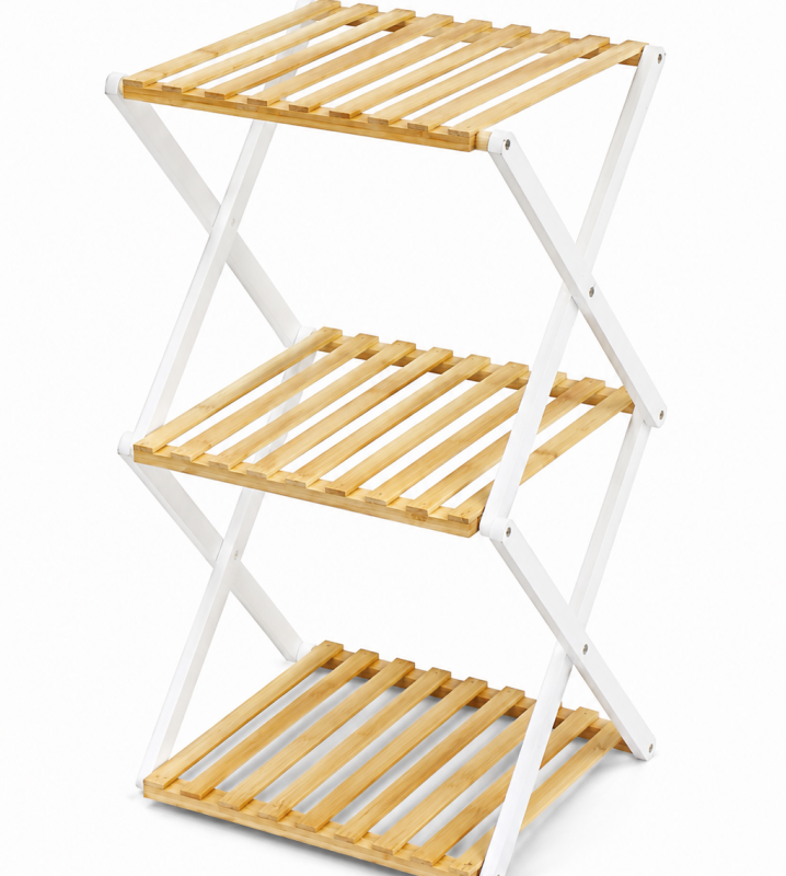 Raft pliabil pentru depozitare, material bambus