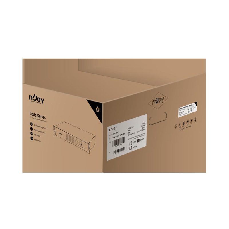 UPS nJoy Code 1000, 1000VA/600W, Frecventa: 50/60 Hz, Conectori: Intrare