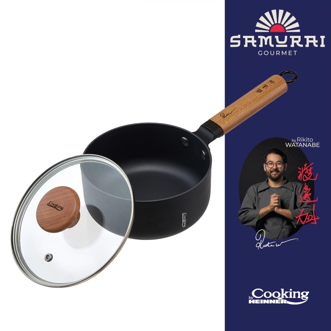 CASEROLA ALUMINIU + CAPAC 16X7.5CM, 1.4L, RIKITO WATANABE, SAMURAI GOURMET, - imagine 4