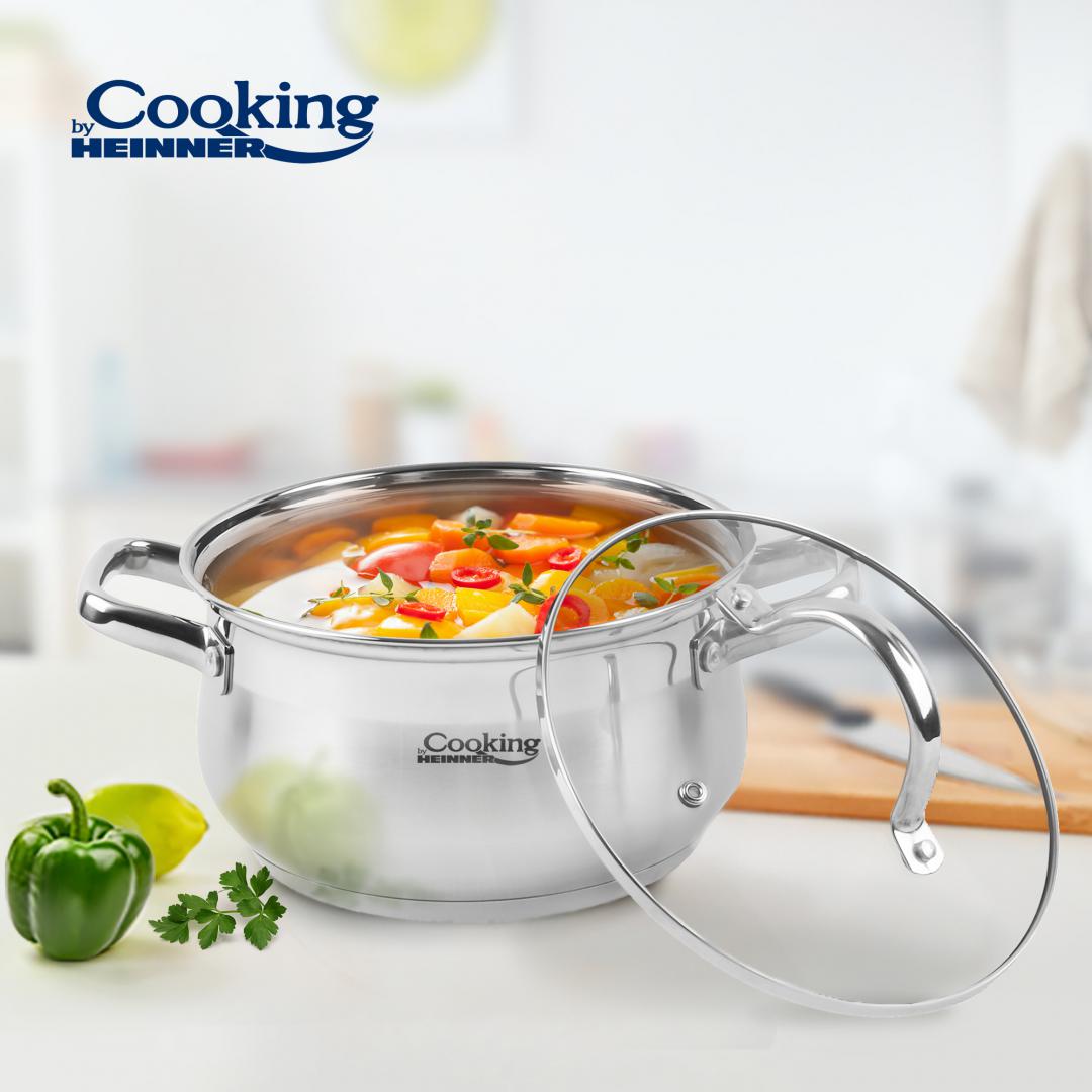 SEMIOALA INOX+CAPAC, 20 X 11.5 CM, 3.6 L, AMIRA, COOKING - imagine 5