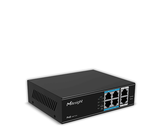 "Switch Milesight MS-S0208-GL; Porturi:8×100Mbps PoE ports (RJ45) +2×1000Mbps unlink ports;