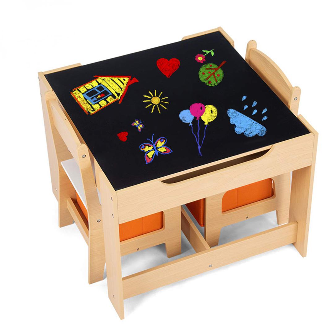 Set masuta si 2 scaune , lemn natur, U-Grow - imagine 7