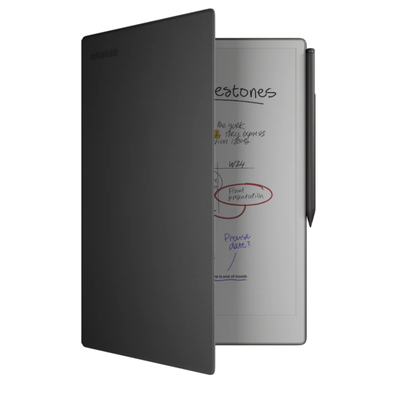 reMarkable Paper Pro with MarkerPlus and BookFolio Pro Leather (Black)