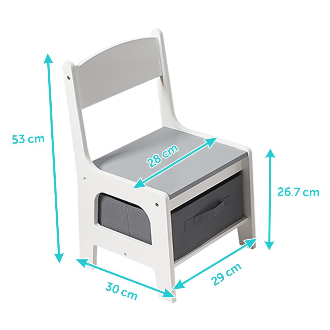Set masuta si 2 scaune pentru copii , alb MDF, - imagine 3