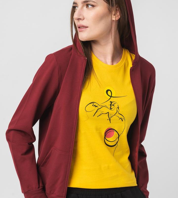 HANORAC COTON CASUAL FEMEI BURGUNDY-M