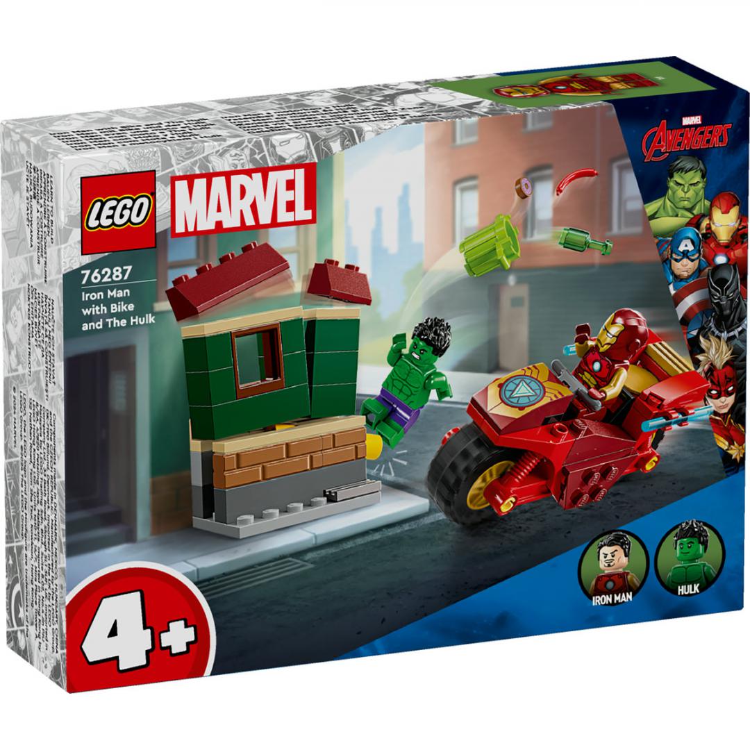 IRON MAN CU MOTOCICLETA SI HULK, LEGO 76287 - imagine 3