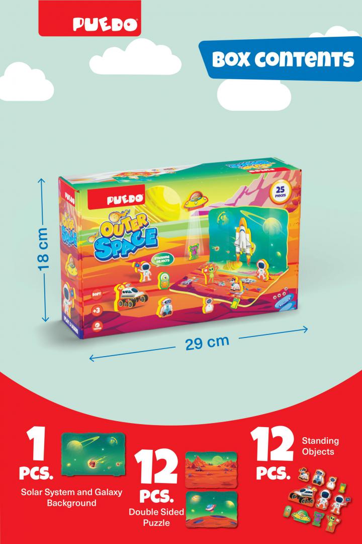 PUZZLE DIN SPUMA EVA, SPATIUL COSMIC, 25 PIESE, PUEDO - imagine 4