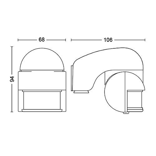 Senzor miscare pentru exterior Philips Virginia 180°, PIR, IP44, Negru - imagine 3