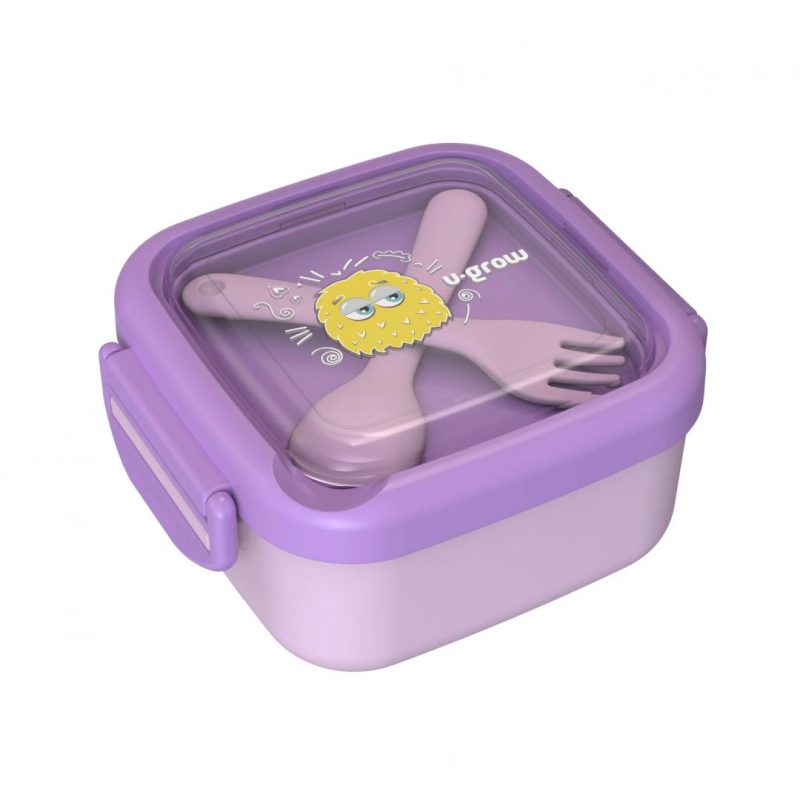 Caserola 2in 1 cu lingurita si furculita, mov, U-Grow