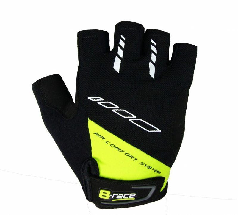 MANUSI B-RACE CU GEL NEGRU/LIME, L
