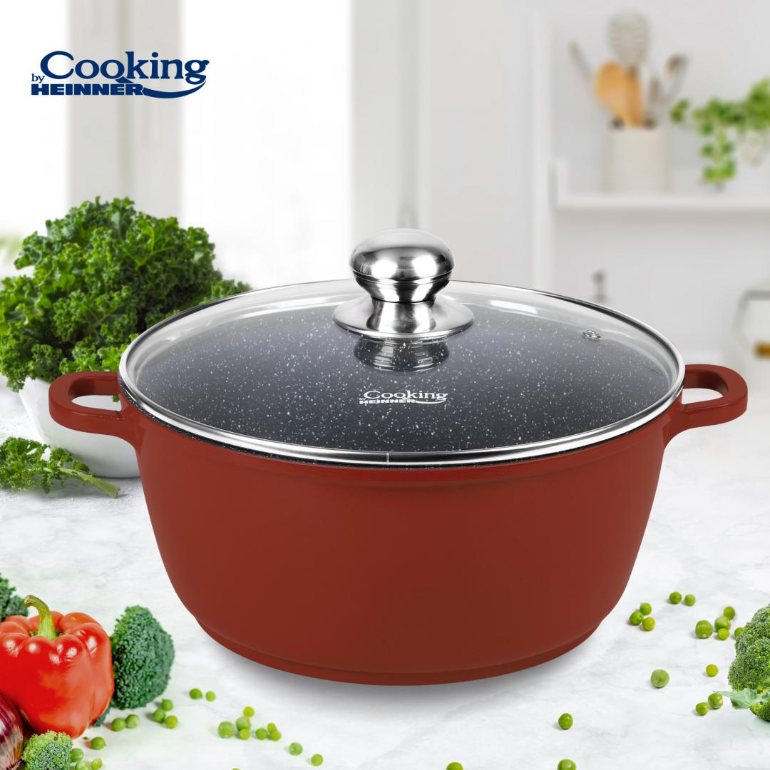 SEMIOALA ALUMINIU+CAPAC 30X13.5CM, 8L, CALABRIA; COOKING BY HEINNER - imagine 3