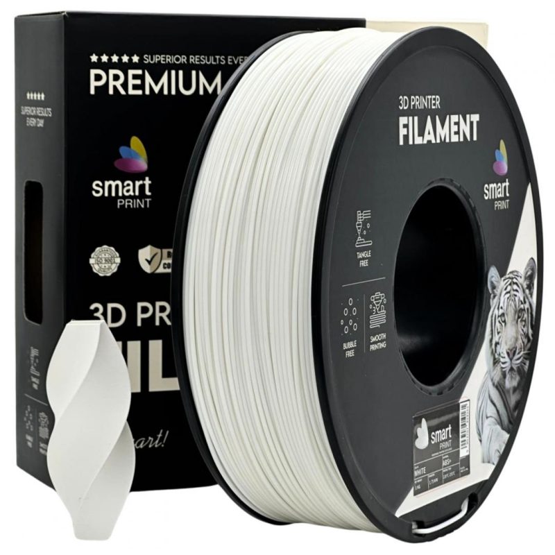 Filament 3D Smart Print, Diamentru 1.75mm, Greutate: 1KG, Culoare: Alb,