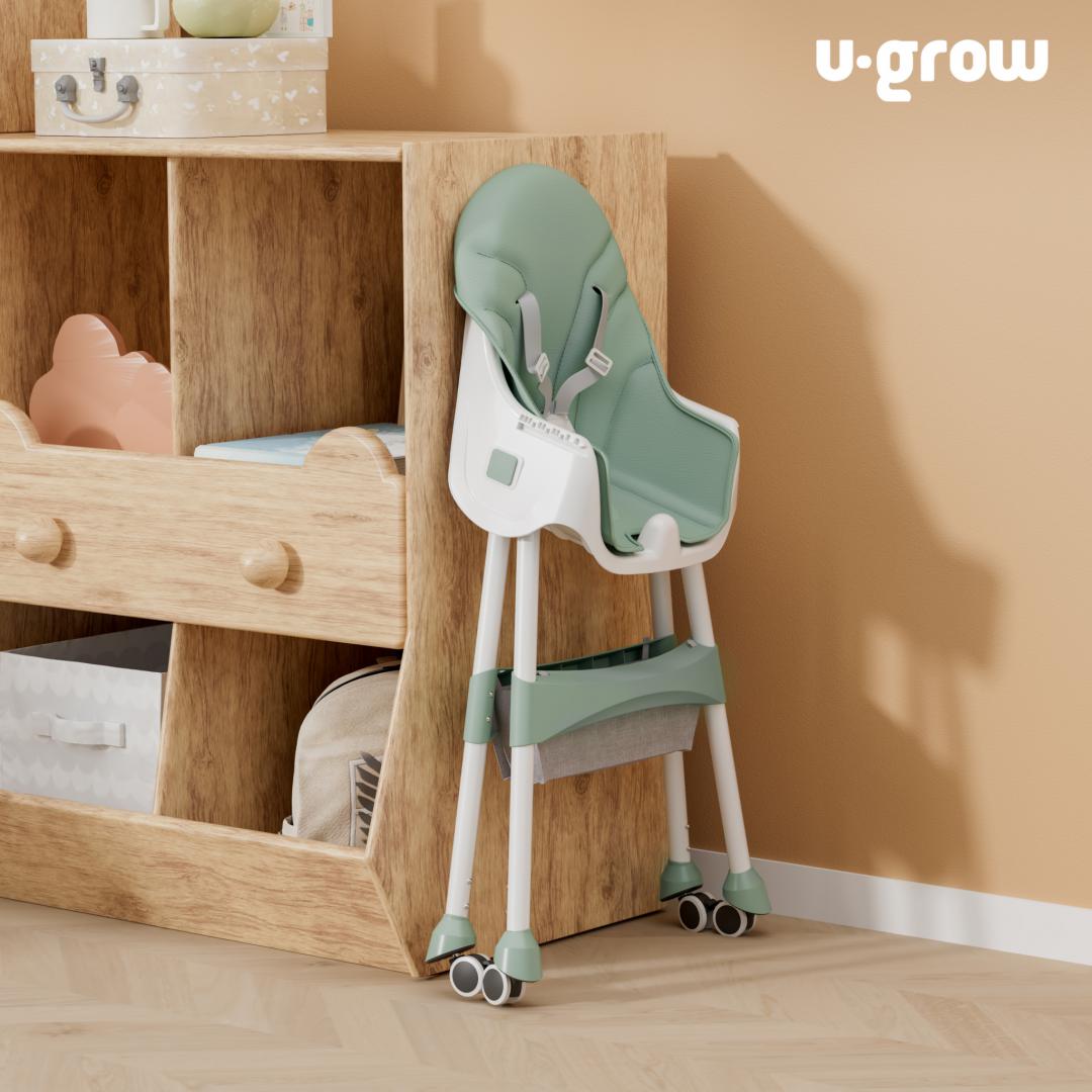 Scaun de masa 2 in 1, pliabil, verde, U-Grow - imagine 6
