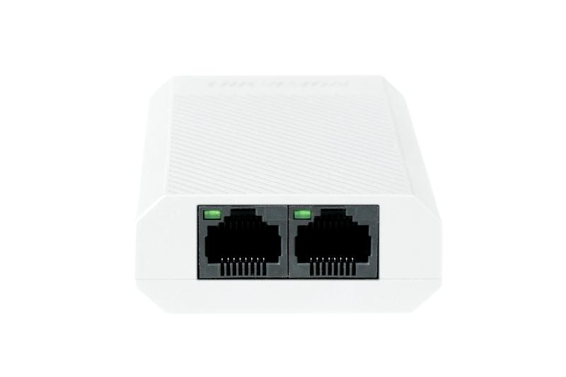 Repetor PoE Hikvision DS-3E0503DP-E/R: 1 × Gigabit PoE IN port