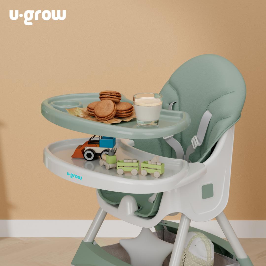 Scaun de masa 2 in 1, pliabil, verde, U-Grow - imagine 7