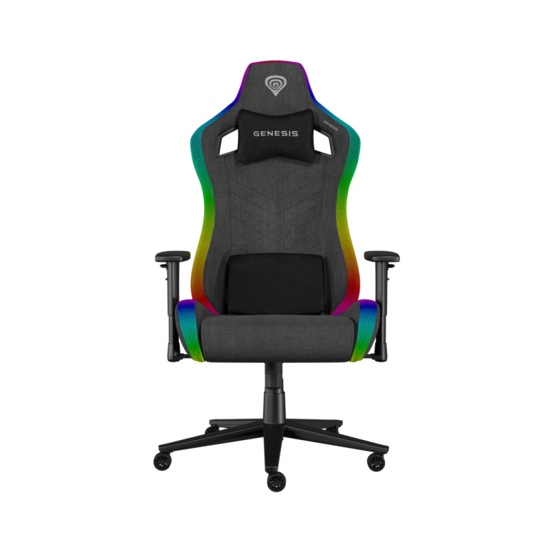 Scaun gaming Genesis TRIT 660, material textil, iluminare RGB, suporta