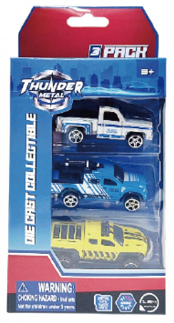 MACHETA DIE CAST, SET 3 CAMIONETE, SCARA 1/64, 7.5CM, DIVERSE - imagine 5
