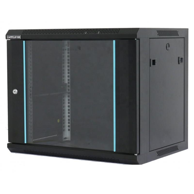 Rack 6U 600x450, dezasamblat, montare pe perete, usa din sticla,