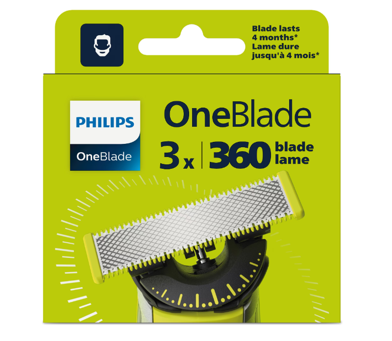 Rezerva OneBlade 360, QP430/50, otel inoxidabil, umed si uscat, kit