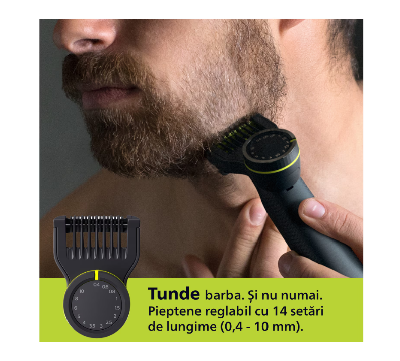 Aparat de ras (0,2mm) si tuns (0,4-10mm) PHILIPS OneBlade Pro - imagine 4
